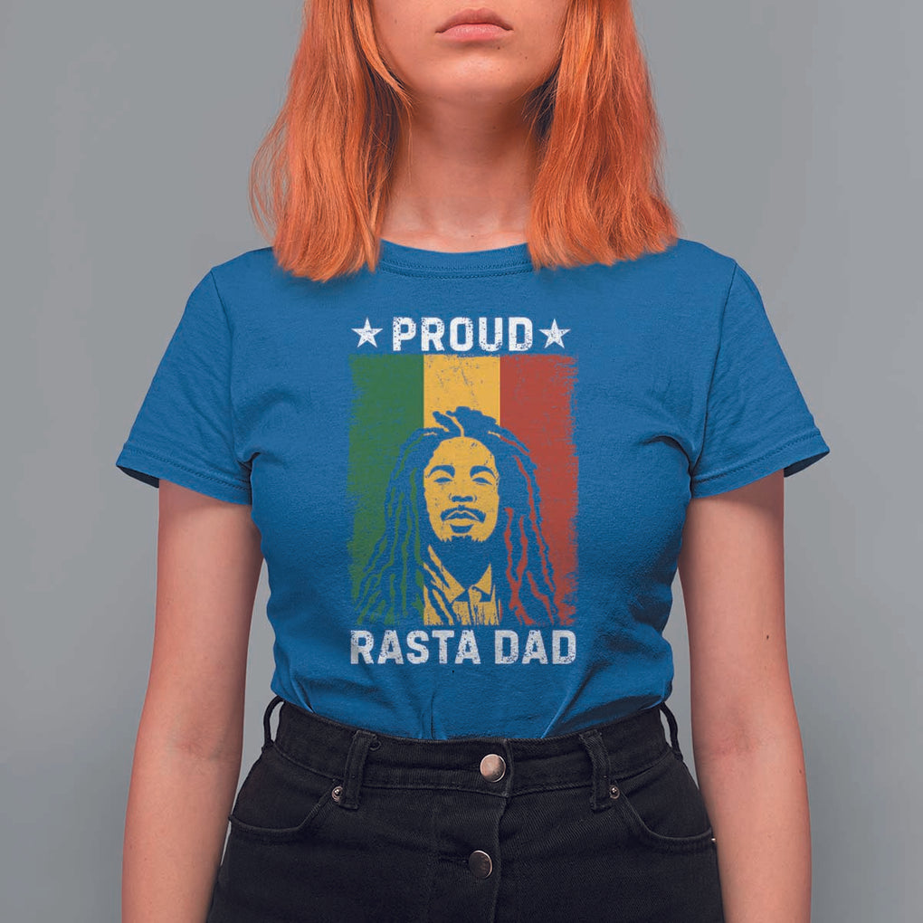 Proud Rasta Dad T Shirt For Women Rastafarian Jamaica Father's Day TS11 Royal Blue Print Your Wear