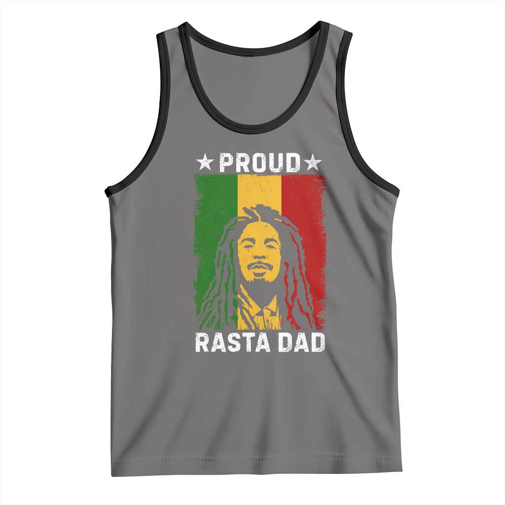 Proud Rasta Dad Tank Top Rastafarian Jamaica Father's Day TS11 Deep Heather Black Print Your Wear