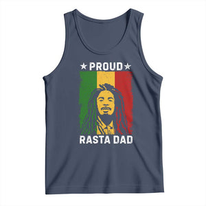 Proud Rasta Dad Tank Top Rastafarian Jamaica Father's Day TS11 Navy Print Your Wear