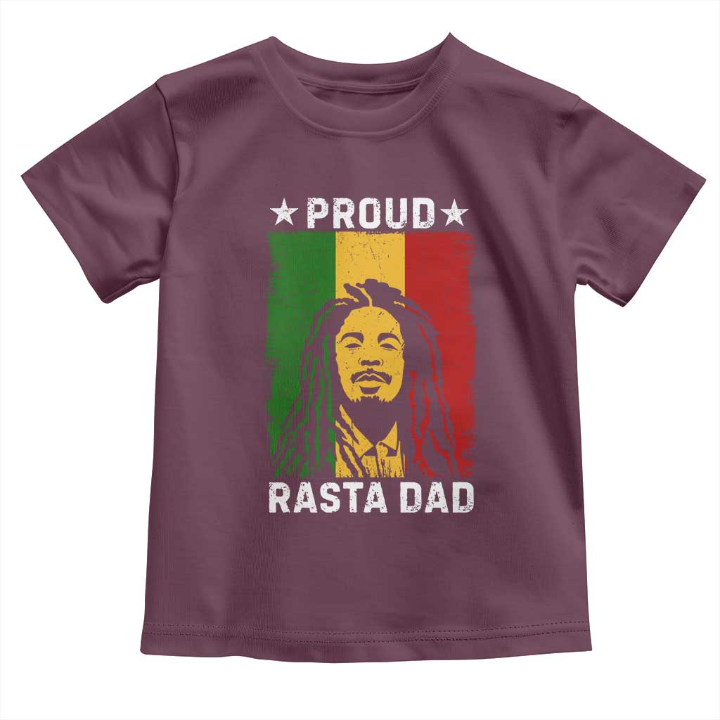 Proud Rasta Dad Toddler T Shirt Rastafarian Jamaica Father's Day TS11 Maroon Print Your Wear
