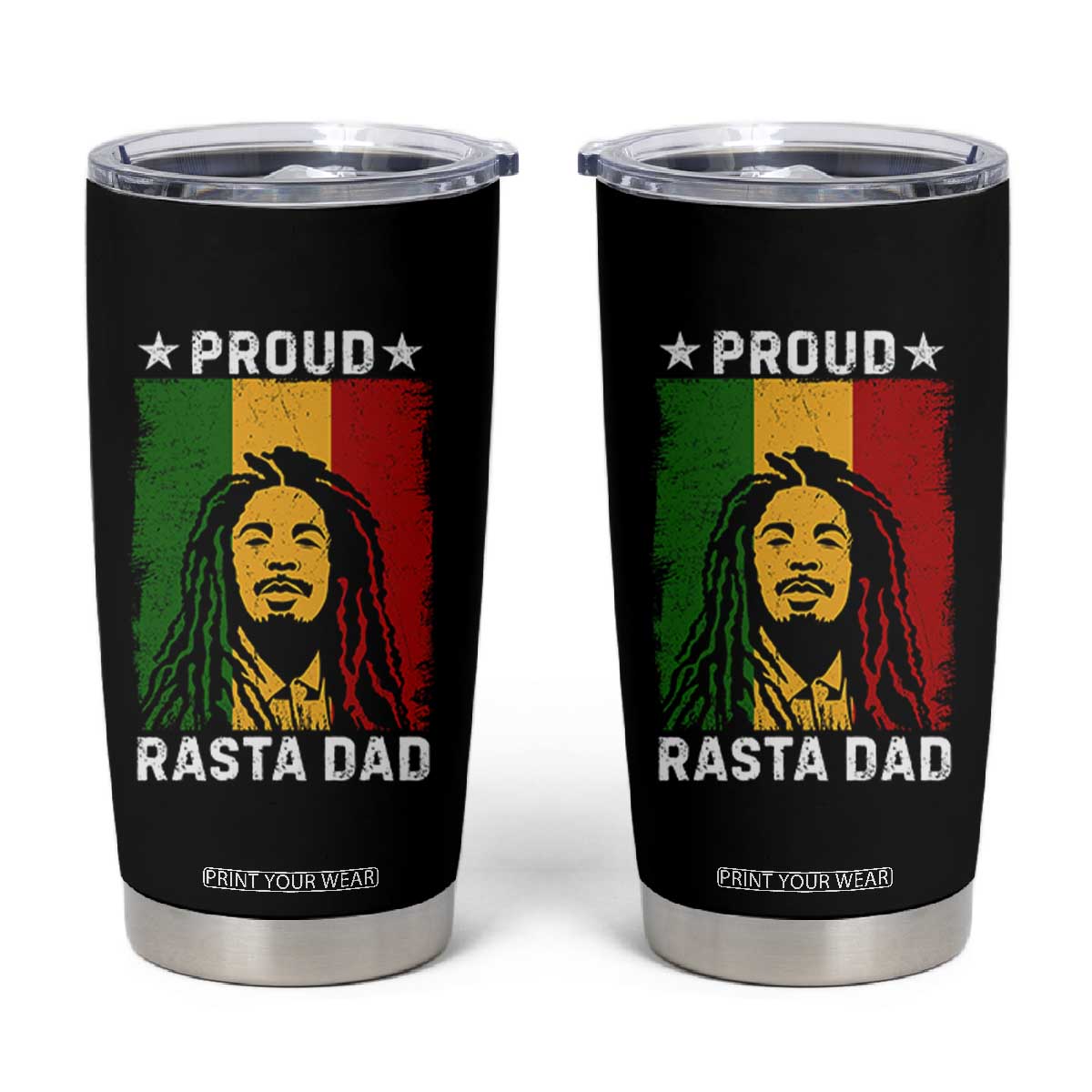 Proud Rasta Dad Tumbler Cup Rastafarian Jamaica Father's Day TS11 Black Print Your Wear