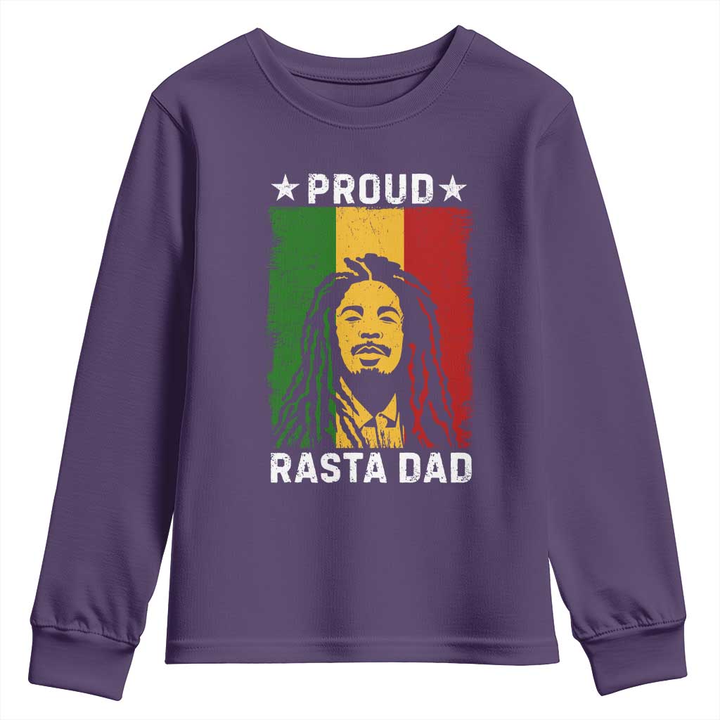 Proud Rasta Dad Youth Sweatshirt Rastafarian Jamaica Father's Day TS11 Purple Print Your Wear