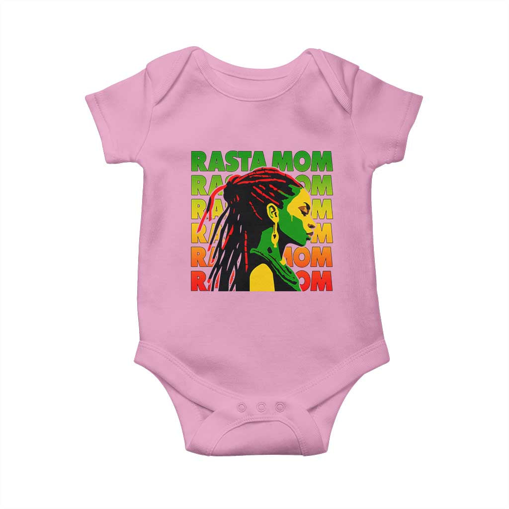 Rasta Mom Baby Onesie Jamaican Black Girls Flag Dreadlocks TS11 Light Pink Print Your Wear