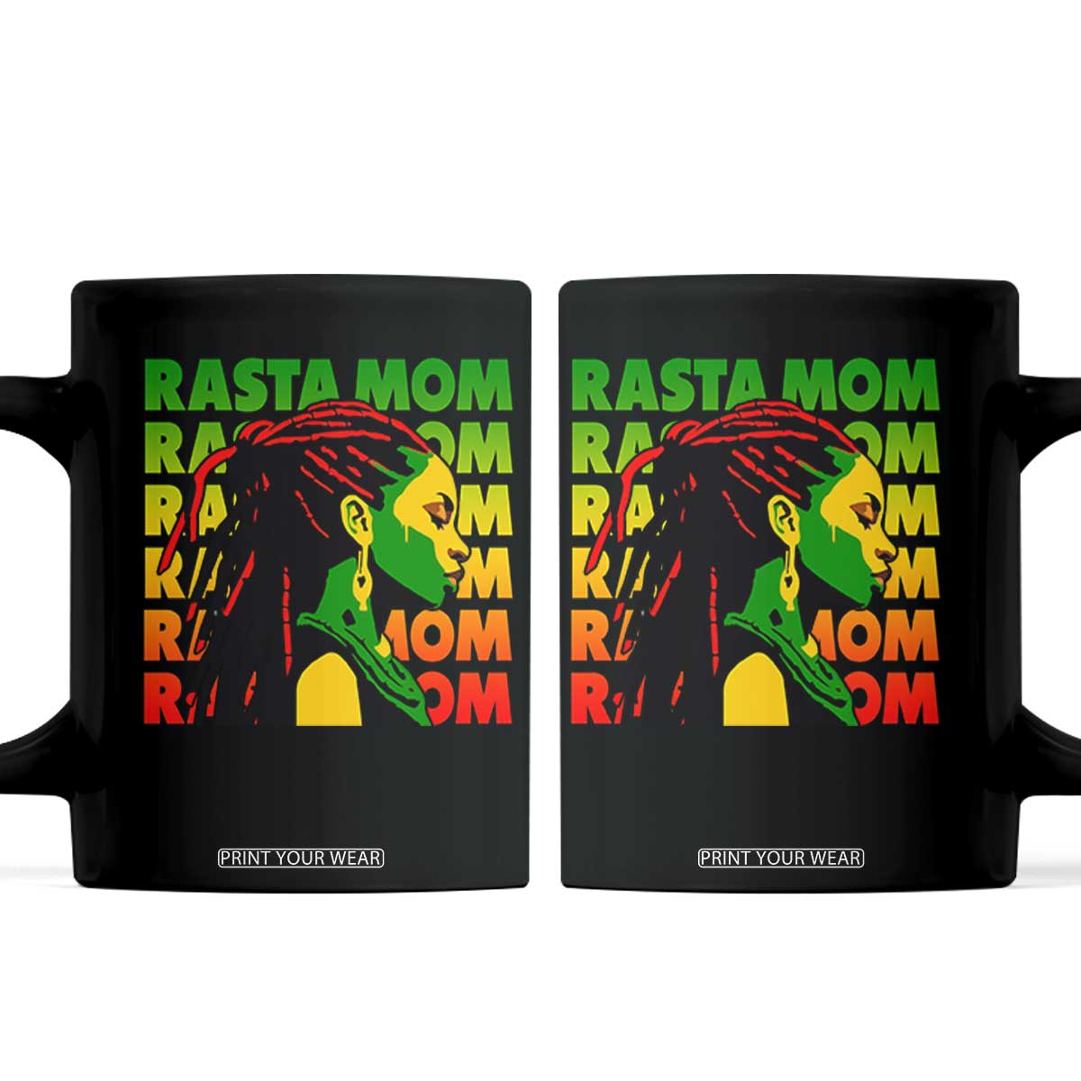 Rasta Mom Coffee Mug Jamaican Black Girls Flag Dreadlocks TS11 Black Print Your Wear