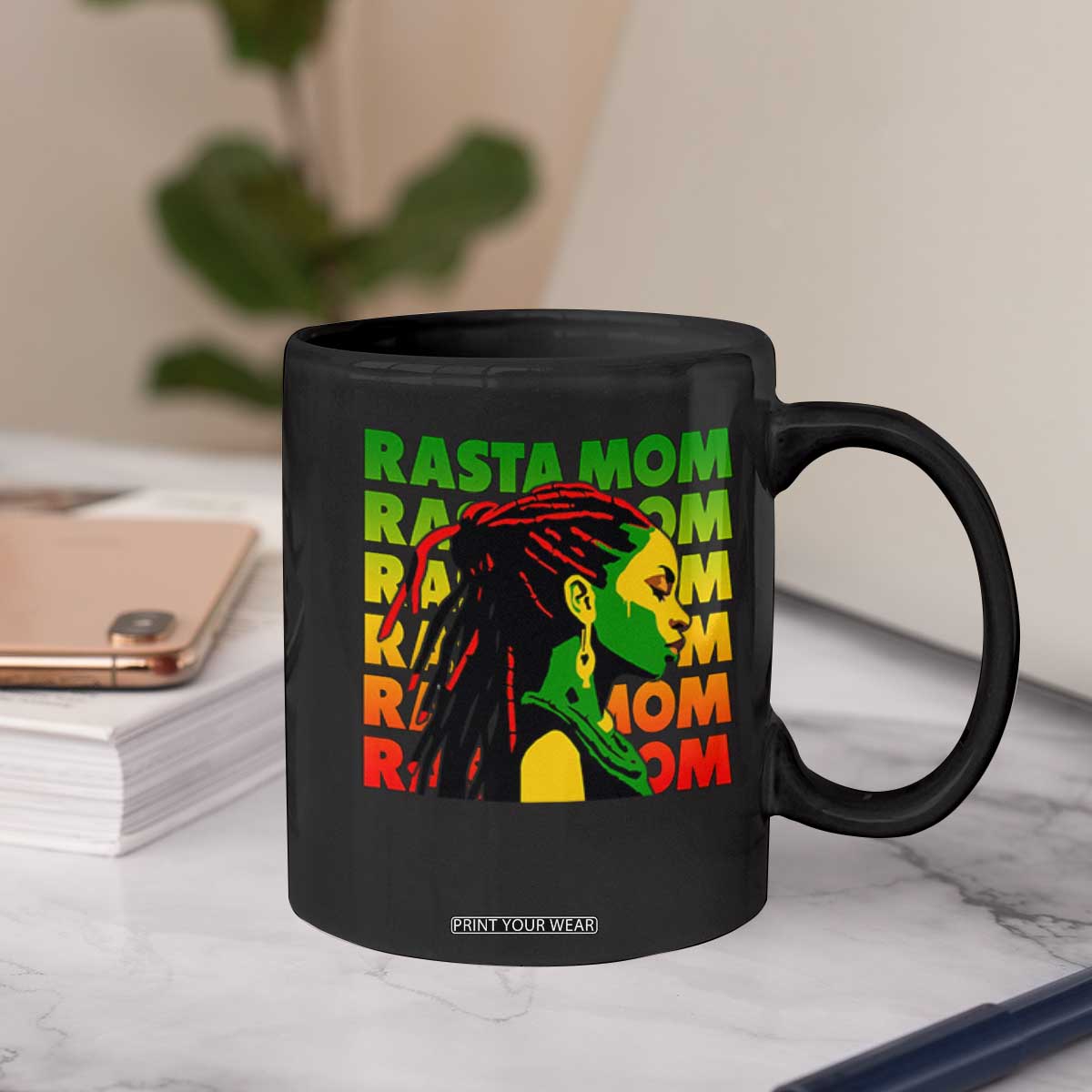 Rasta Mom Coffee Mug Jamaican Black Girls Flag Dreadlocks TS11 Print Your Wear