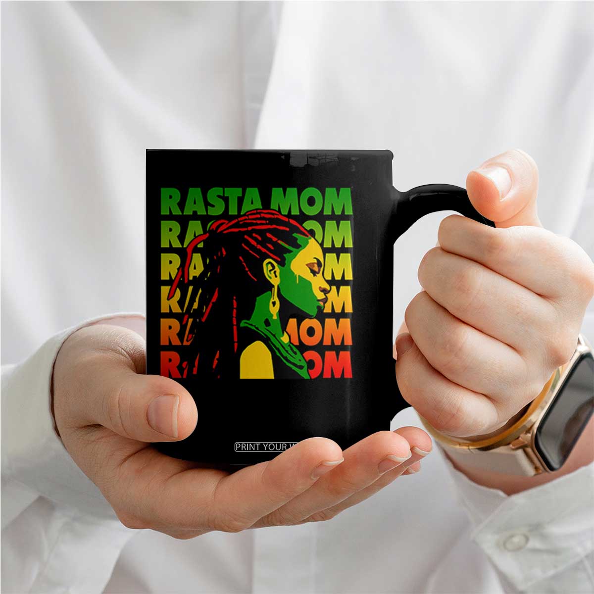 Rasta Mom Coffee Mug Jamaican Black Girls Flag Dreadlocks TS11 Print Your Wear