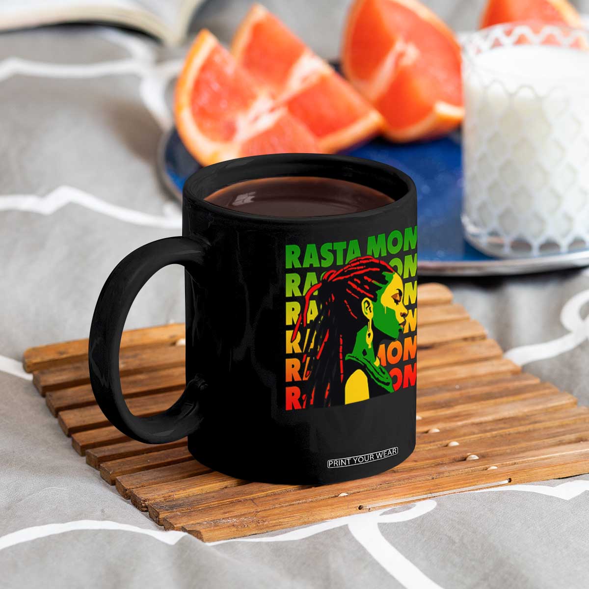 Rasta Mom Coffee Mug Jamaican Black Girls Flag Dreadlocks TS11 Print Your Wear