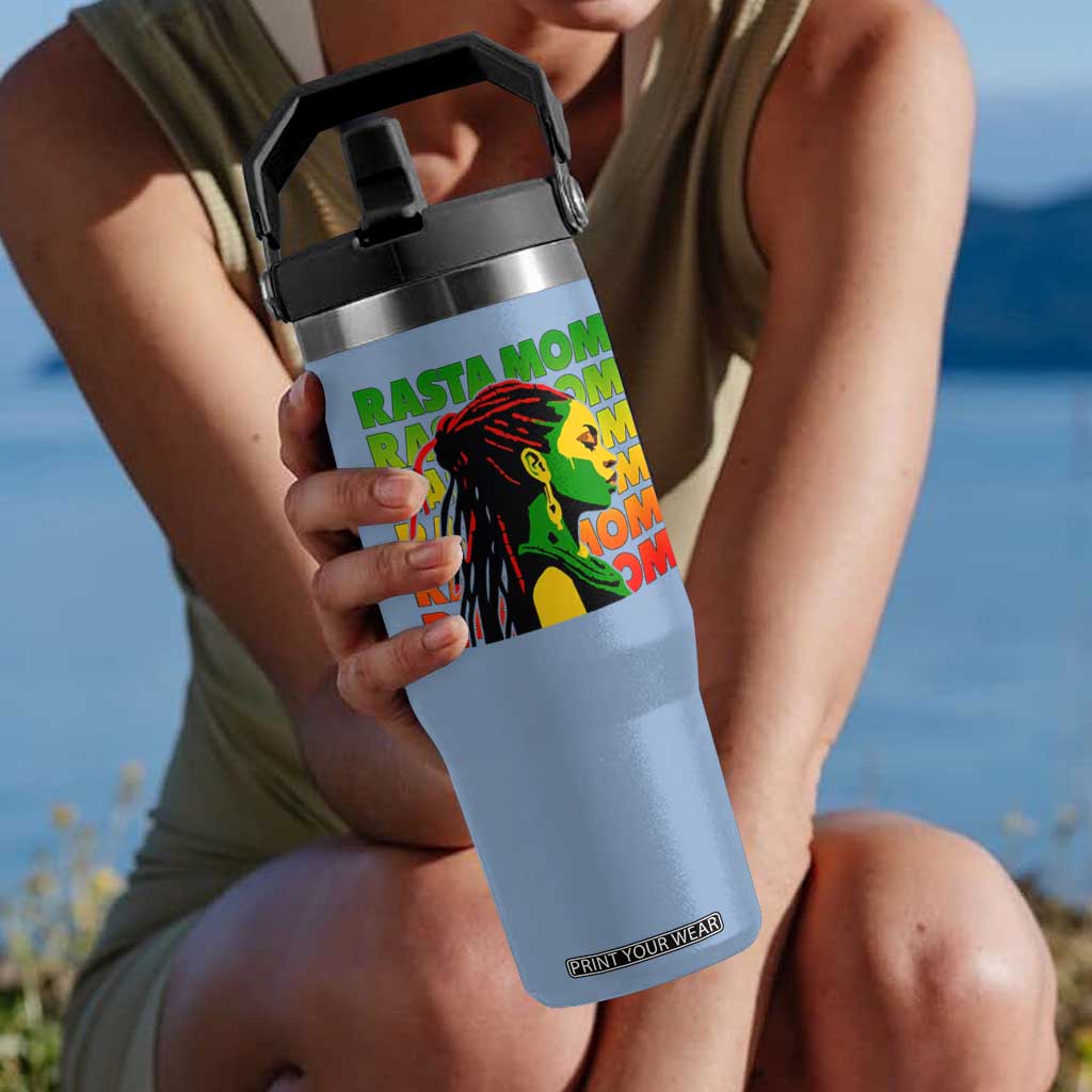 Rasta Mom Flip Straw Tumbler Jamaican Black Girls Flag Dreadlocks TS11 One Size: 30 oz Light Blue Print Your Wear