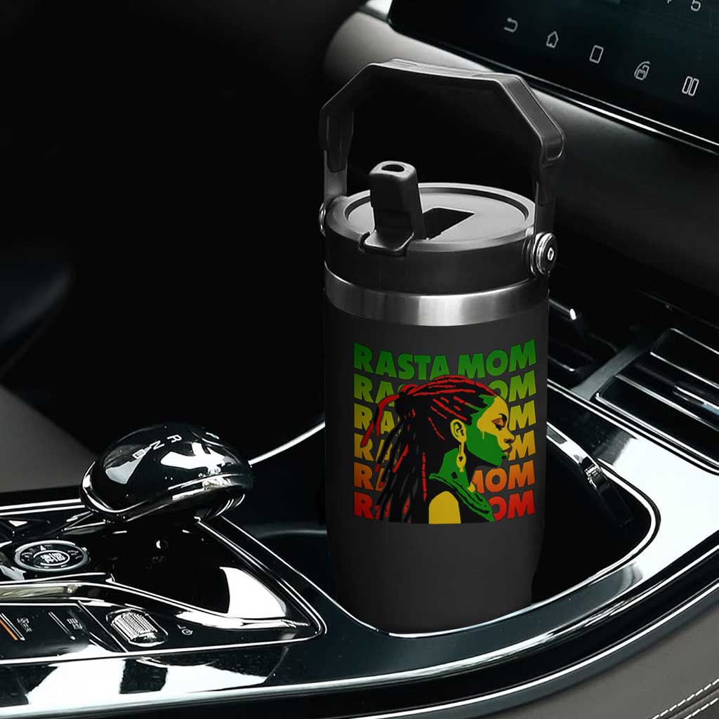 Rasta Mom Flip Straw Tumbler Jamaican Black Girls Flag Dreadlocks TS11 Print Your Wear