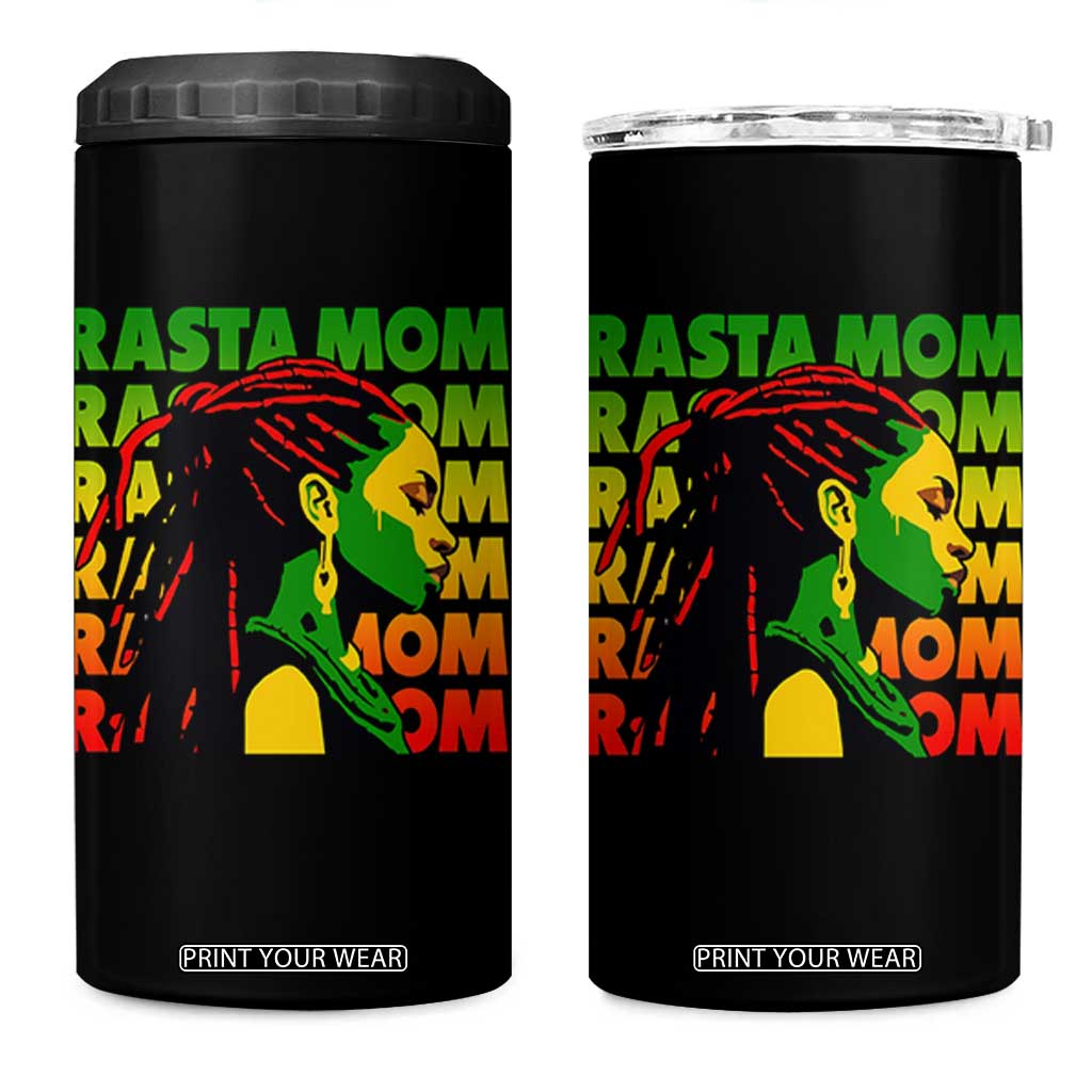 Rasta Mom 4 in 1 Can Cooler Tumbler Jamaican Black Girls Flag Dreadlocks TS11 One Size: 16 oz Black Print Your Wear