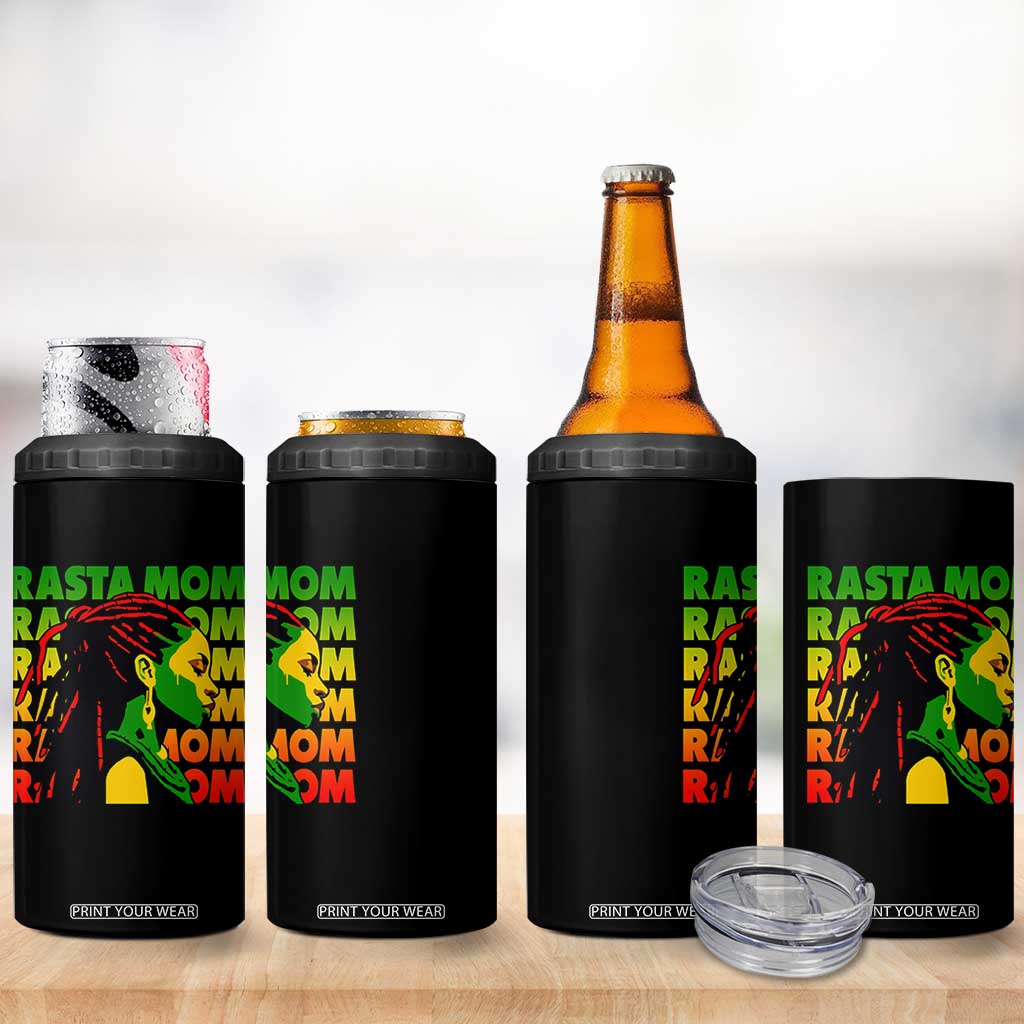 Rasta Mom 4 in 1 Can Cooler Tumbler Jamaican Black Girls Flag Dreadlocks TS11 Print Your Wear