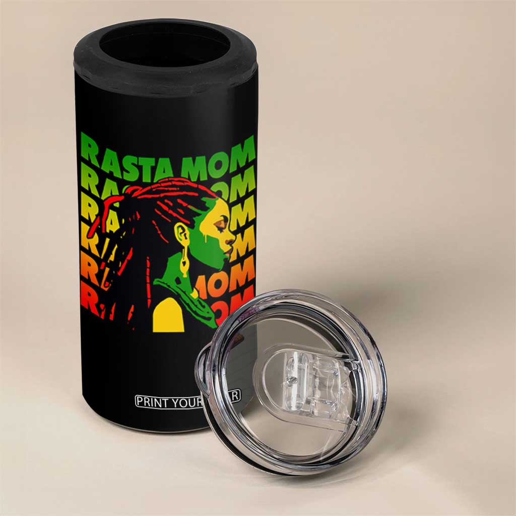 Rasta Mom 4 in 1 Can Cooler Tumbler Jamaican Black Girls Flag Dreadlocks TS11 Print Your Wear
