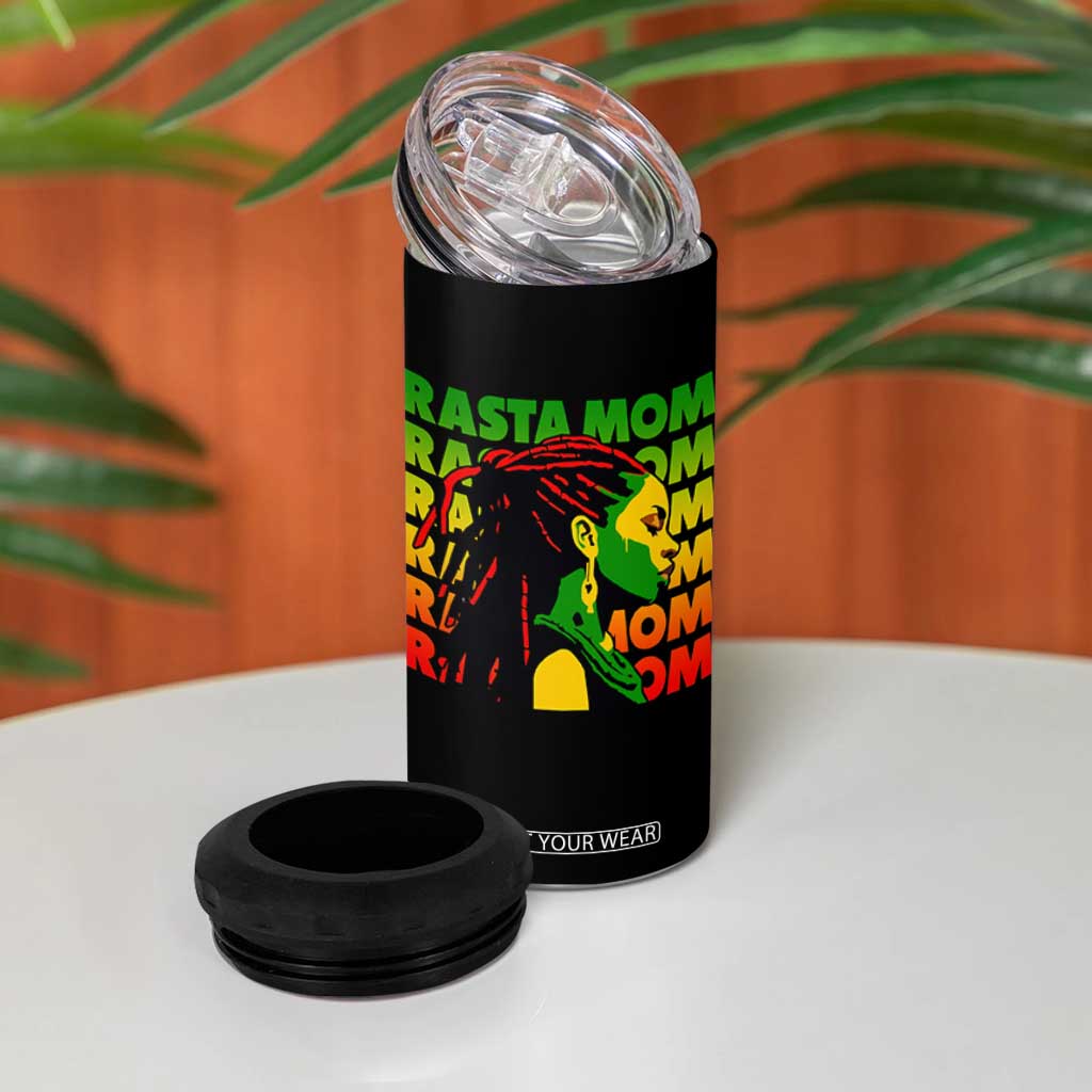 Rasta Mom 4 in 1 Can Cooler Tumbler Jamaican Black Girls Flag Dreadlocks TS11 Print Your Wear