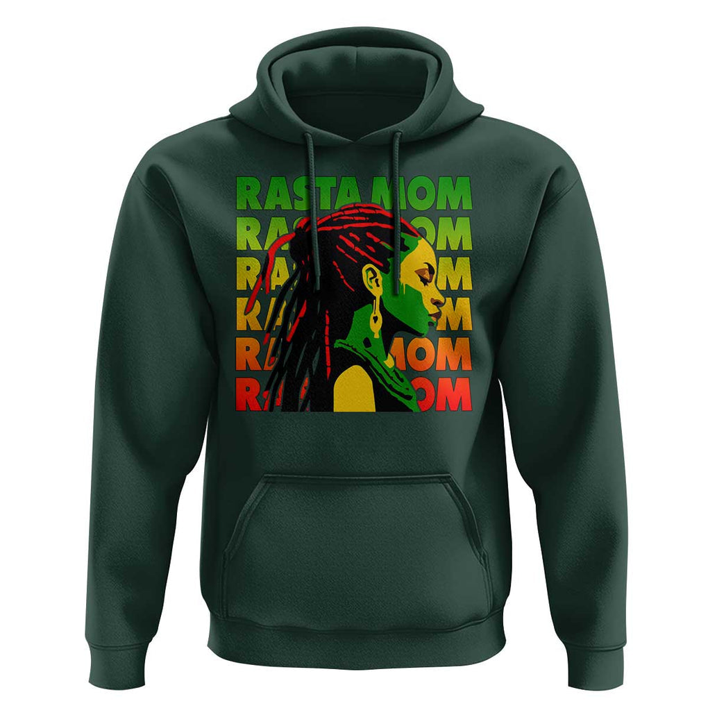 Rasta Mom Hoodie Jamaican Black Girls Flag Dreadlocks TS11 Dark Forest Green Print Your Wear