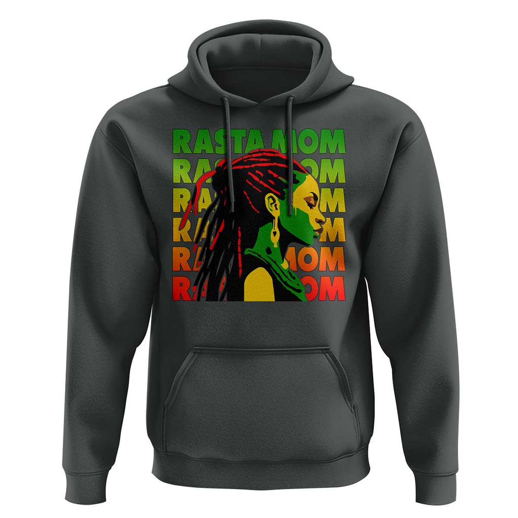 Rasta Mom Hoodie Jamaican Black Girls Flag Dreadlocks TS11 Dark Heather Print Your Wear