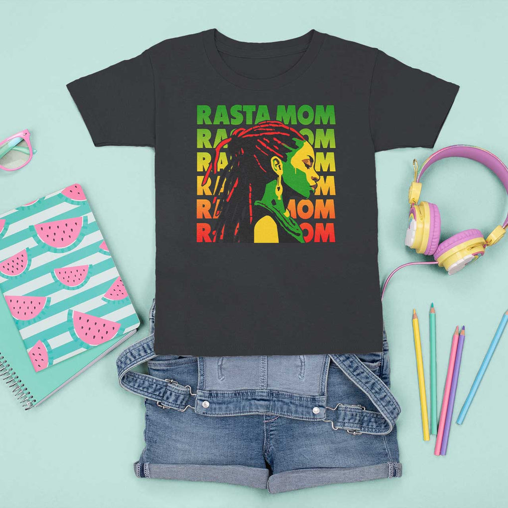 Rasta Mom T Shirt For Kid Jamaican Black Girls Flag Dreadlocks TS11 Black Print Your Wear