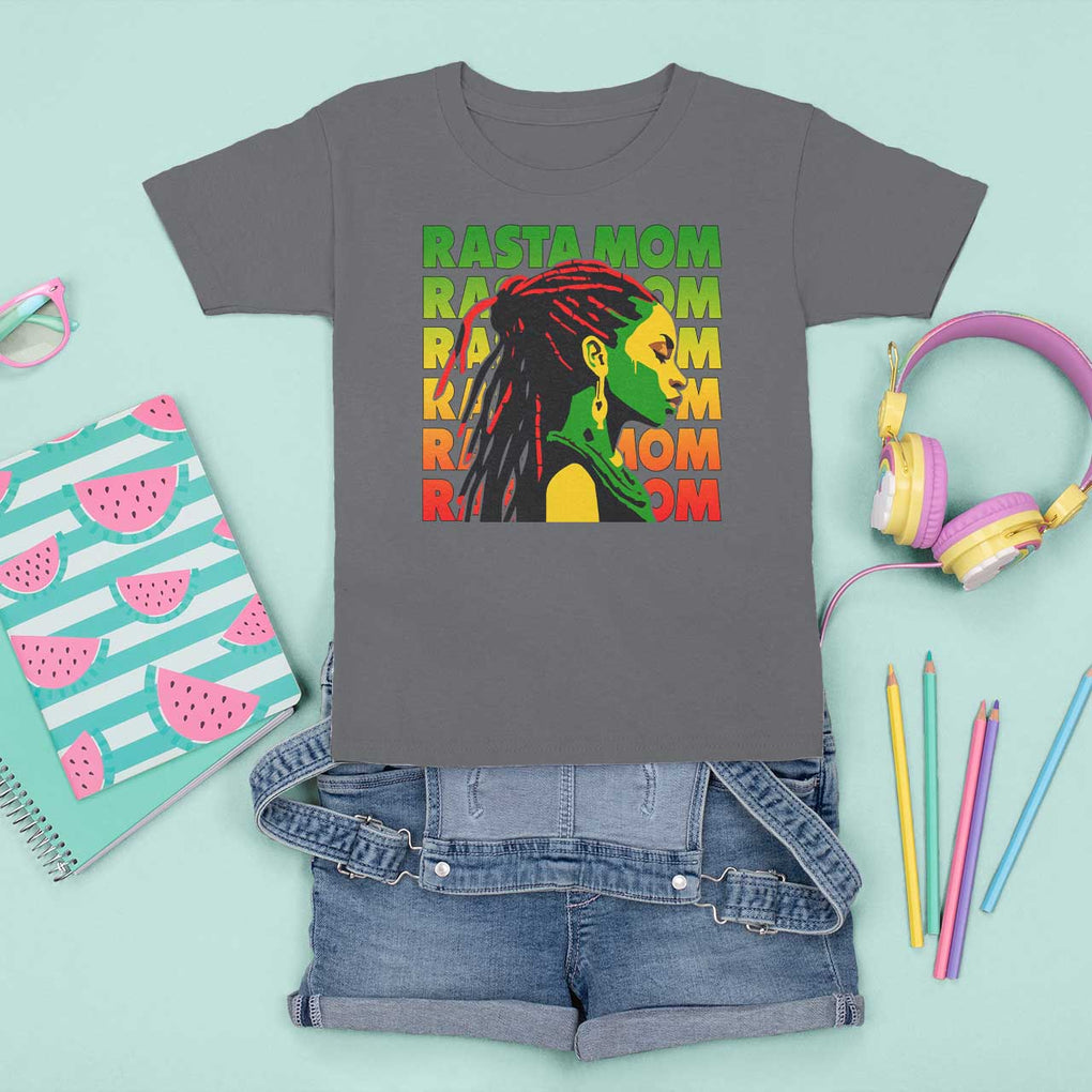 Rasta Mom T Shirt For Kid Jamaican Black Girls Flag Dreadlocks TS11 Charcoal Print Your Wear