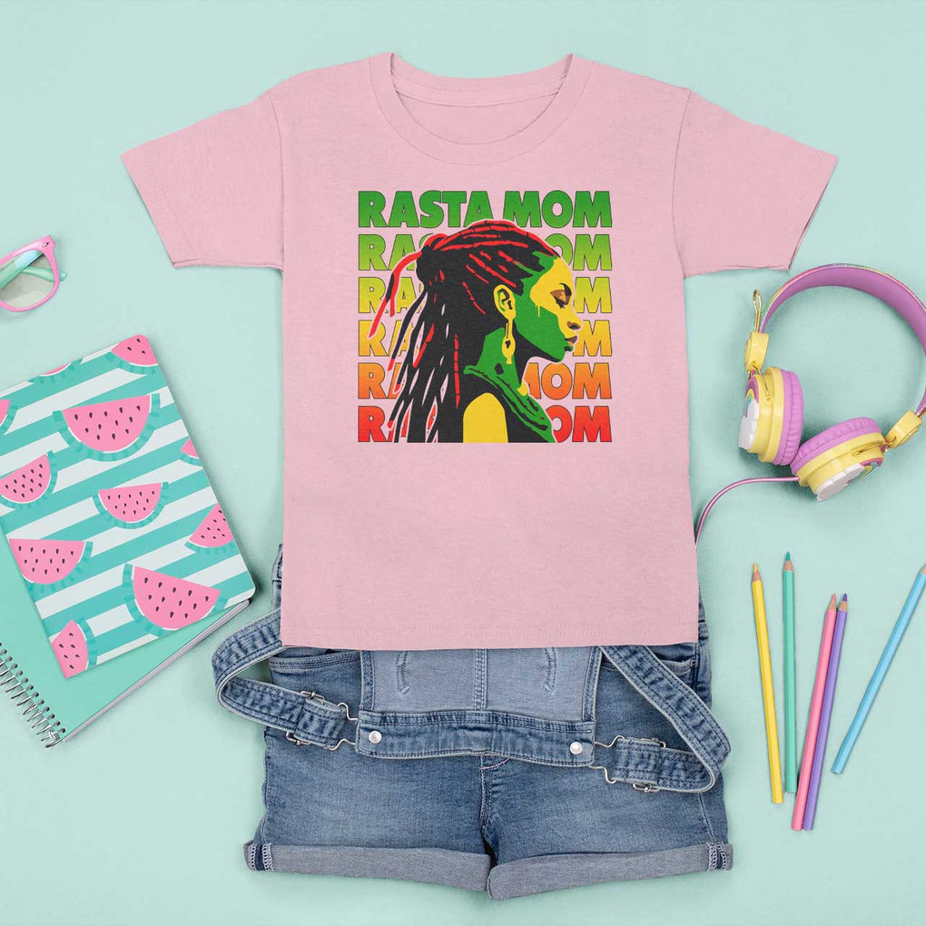 Rasta Mom T Shirt For Kid Jamaican Black Girls Flag Dreadlocks TS11 Light Pink Print Your Wear