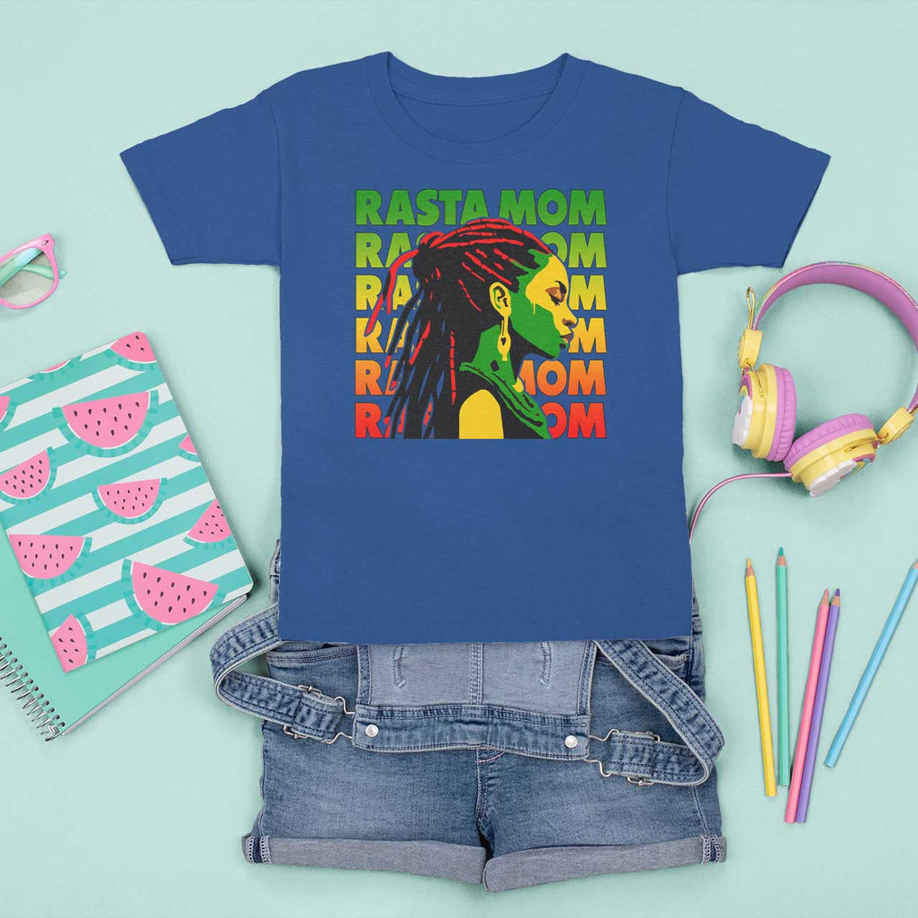 Rasta Mom T Shirt For Kid Jamaican Black Girls Flag Dreadlocks TS11 Royal Blue Print Your Wear