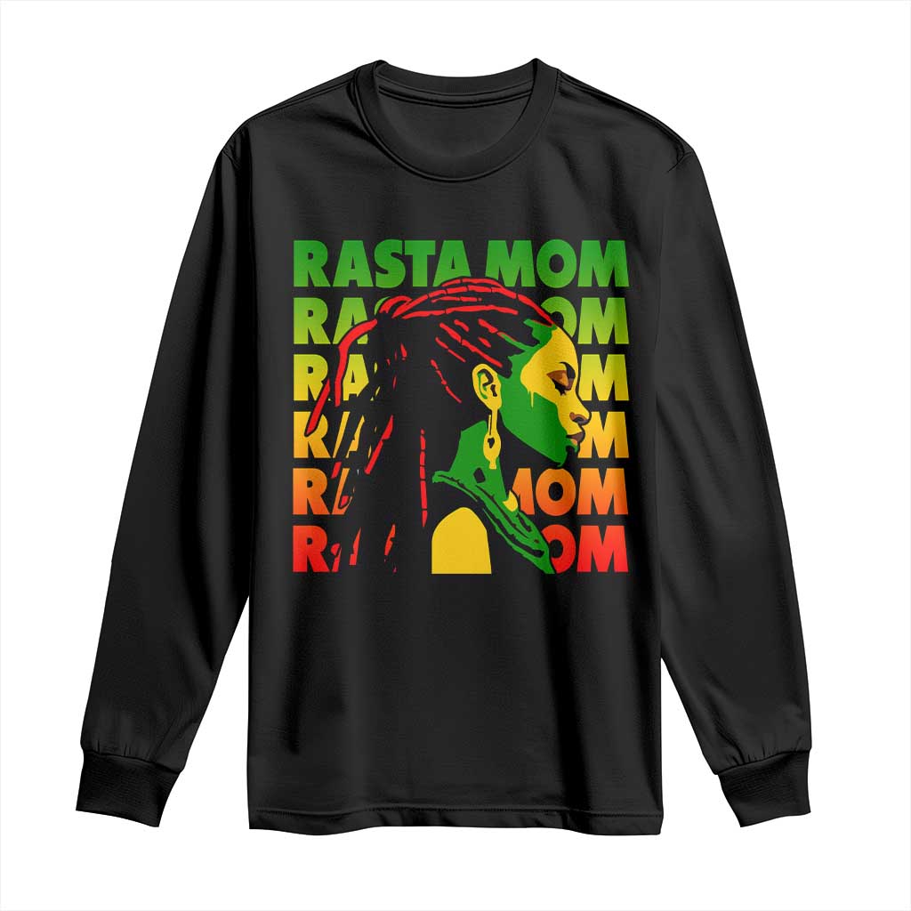 Rasta Mom Long Sleeve Shirt Jamaican Black Girls Flag Dreadlocks TS11 Black Print Your Wear