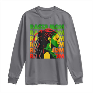 Rasta Mom Long Sleeve Shirt Jamaican Black Girls Flag Dreadlocks TS11 Charcoal Print Your Wear
