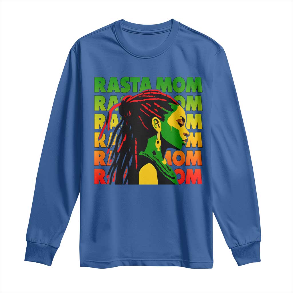 Rasta Mom Long Sleeve Shirt Jamaican Black Girls Flag Dreadlocks TS11 Royal Blue Print Your Wear
