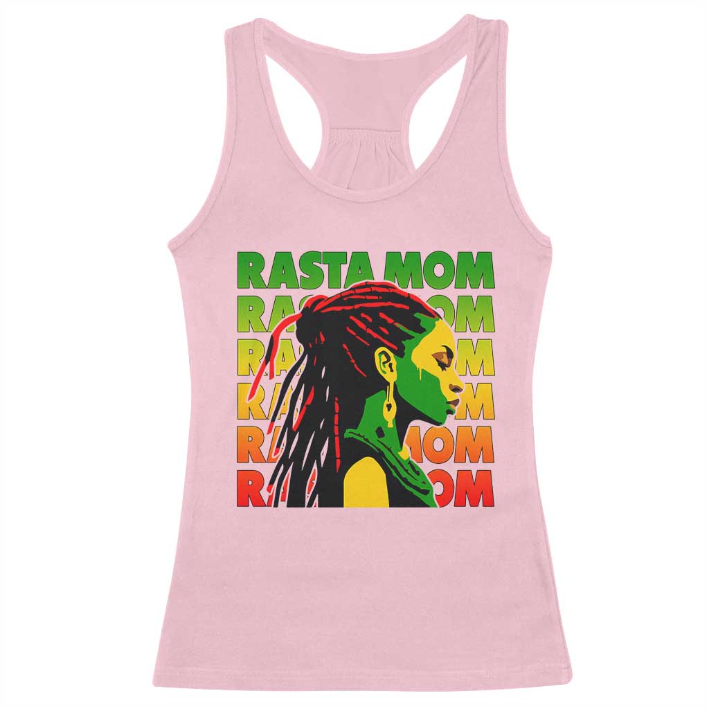 Rasta Mom Racerback Tank Top Jamaican Black Girls Flag Dreadlocks TS11 Light Pink Print Your Wear