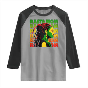 Rasta Mom Raglan Shirt Jamaican Black Girls Flag Dreadlocks TS11 Sport Gray Black Print Your Wear