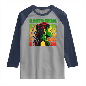 Rasta Mom Raglan Shirt Jamaican Black Girls Flag Dreadlocks TS11 Sport Gray Navy Print Your Wear