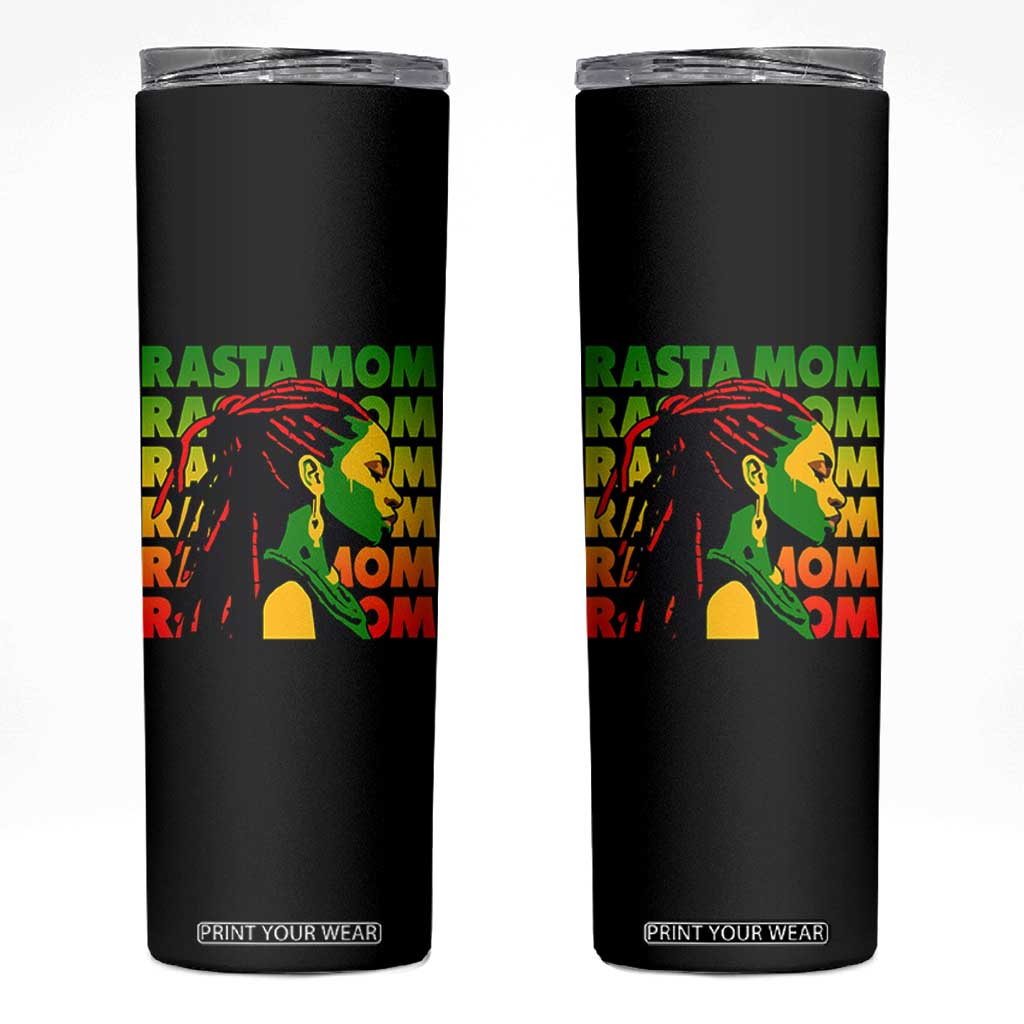 Rasta Mom Skinny Tumbler Jamaican Black Girls Flag Dreadlocks TS11 Black Print Your Wear