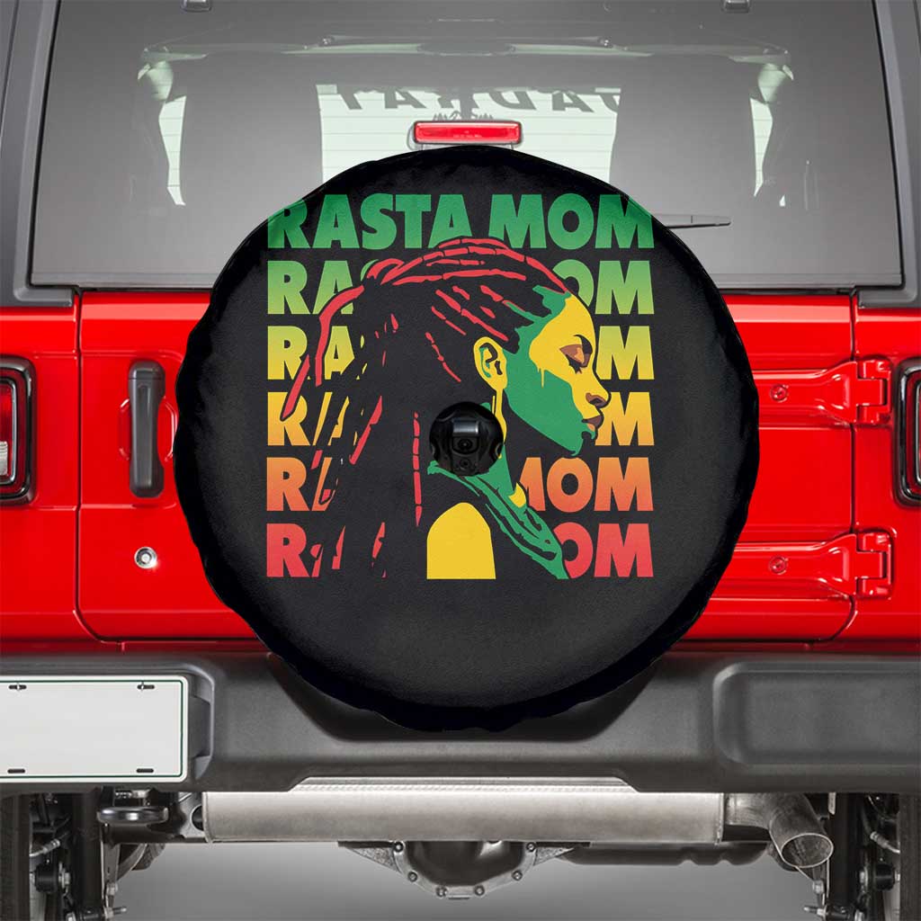 Rasta Mom Spare Tire Cover Jamaican Black Girls Flag Dreadlocks TS11 Black Print Your Wear