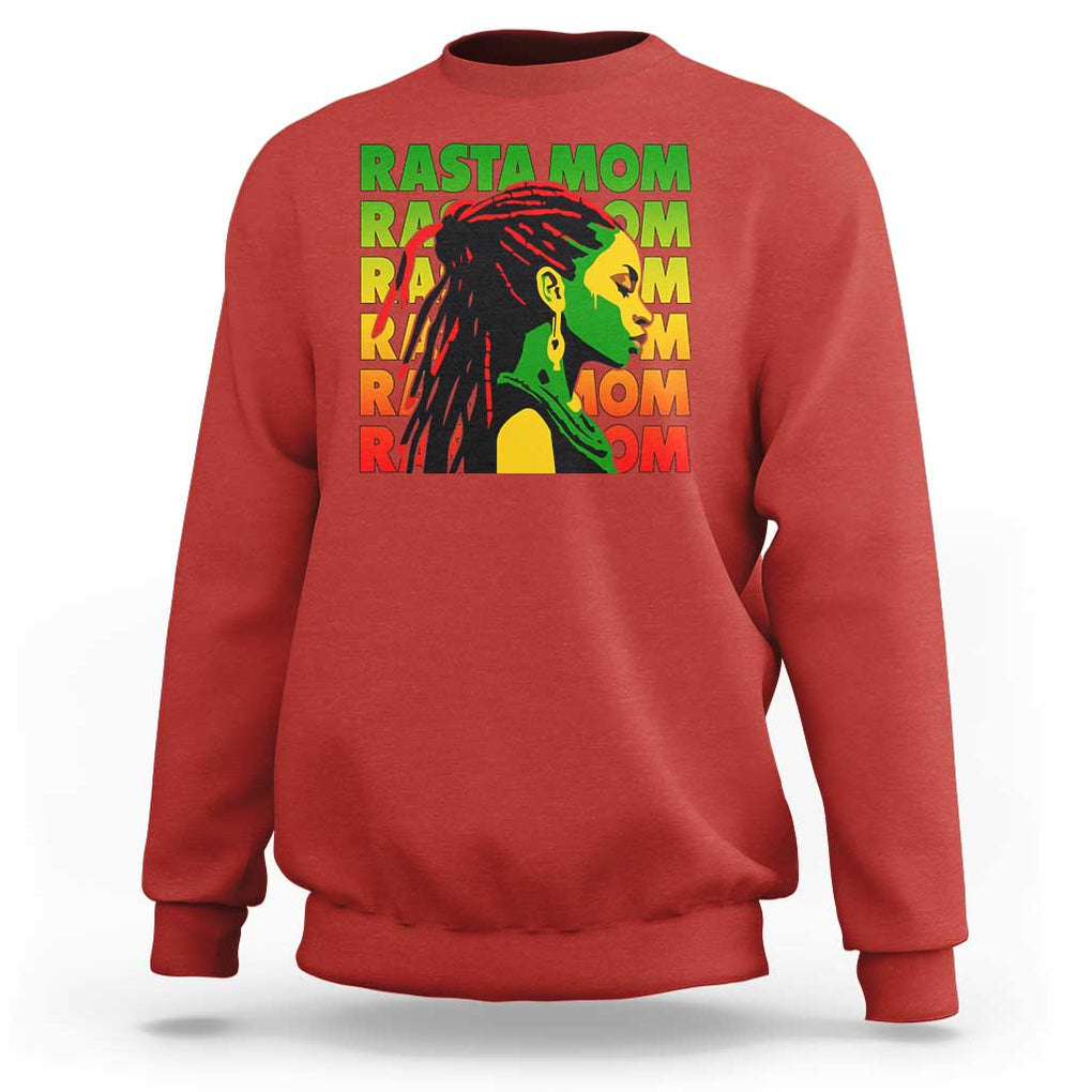 Rasta Mom Sweatshirt Jamaican Black Girls Flag Dreadlocks TS11 Red Print Your Wear