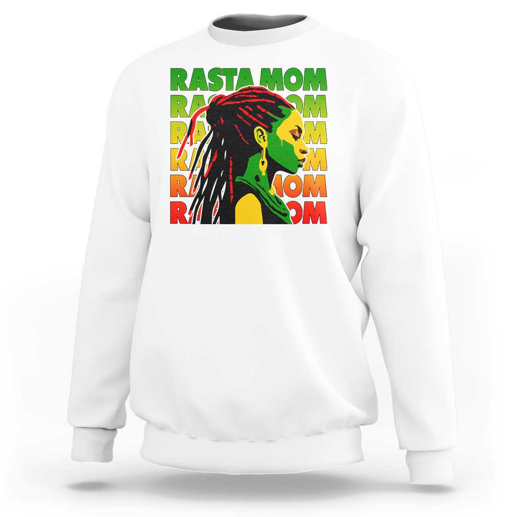 Rasta Mom Sweatshirt Jamaican Black Girls Flag Dreadlocks TS11 White Print Your Wear