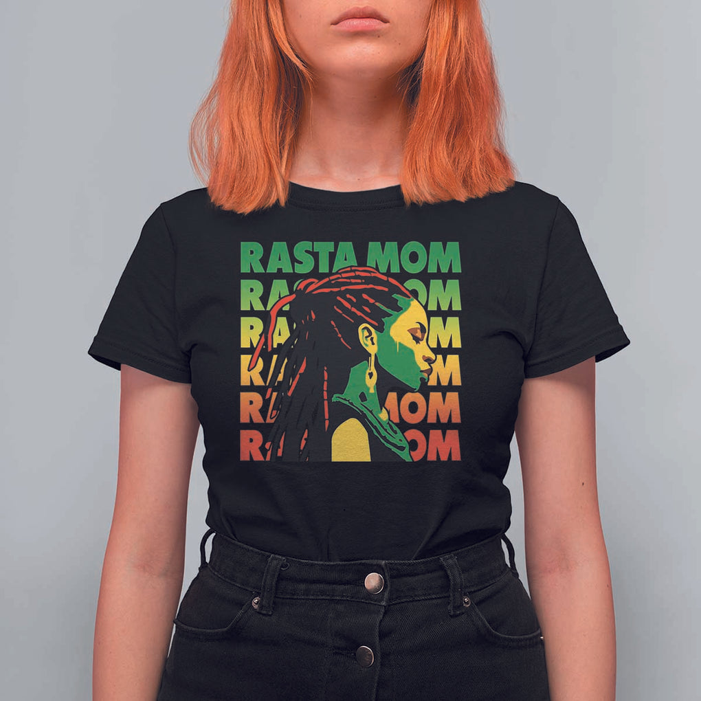 Rasta Mom T Shirt For Women Jamaican Black Girls Flag Dreadlocks TS11 Black Print Your Wear