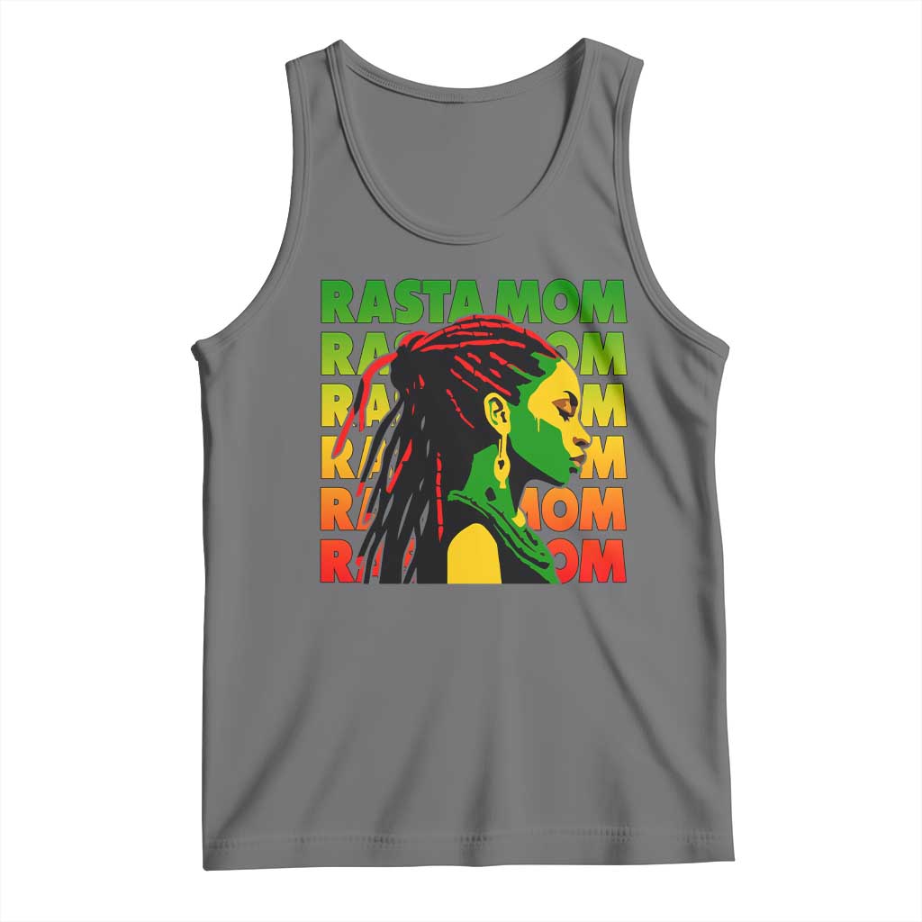 Rasta Mom Tank Top Jamaican Black Girls Flag Dreadlocks TS11 Black Heather Print Your Wear