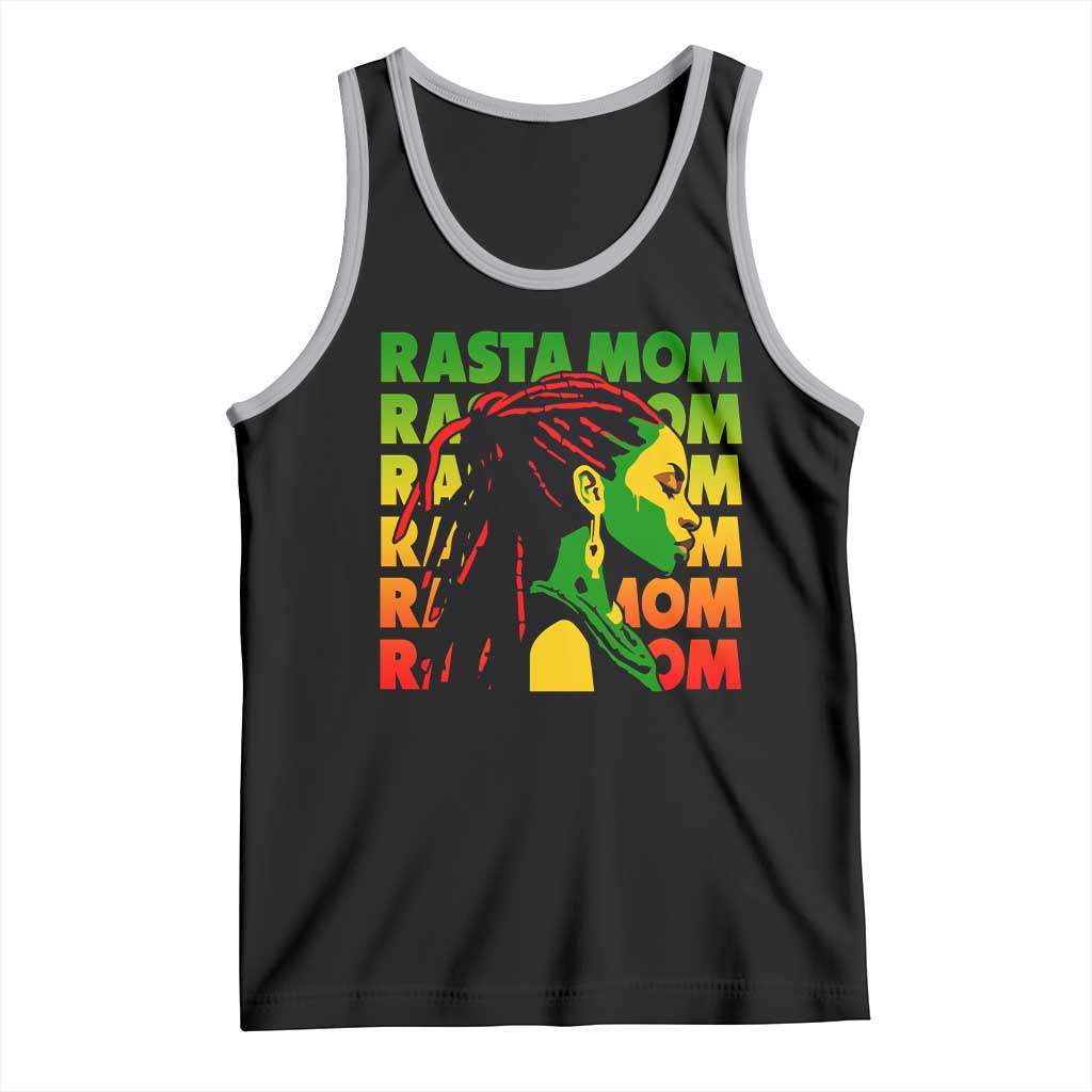 Rasta Mom Tank Top Jamaican Black Girls Flag Dreadlocks TS11 Black Athletic Heather Print Your Wear