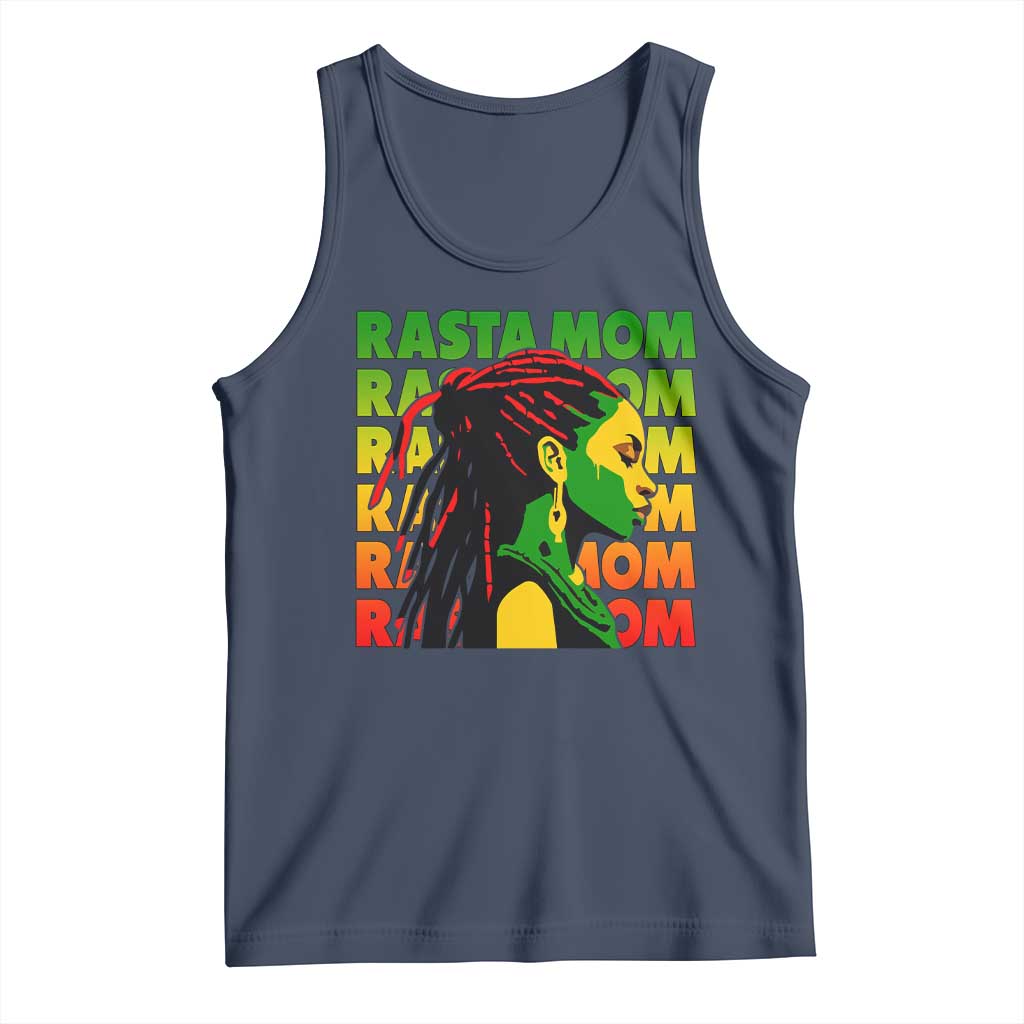 Rasta Mom Tank Top Jamaican Black Girls Flag Dreadlocks TS11 Navy Print Your Wear