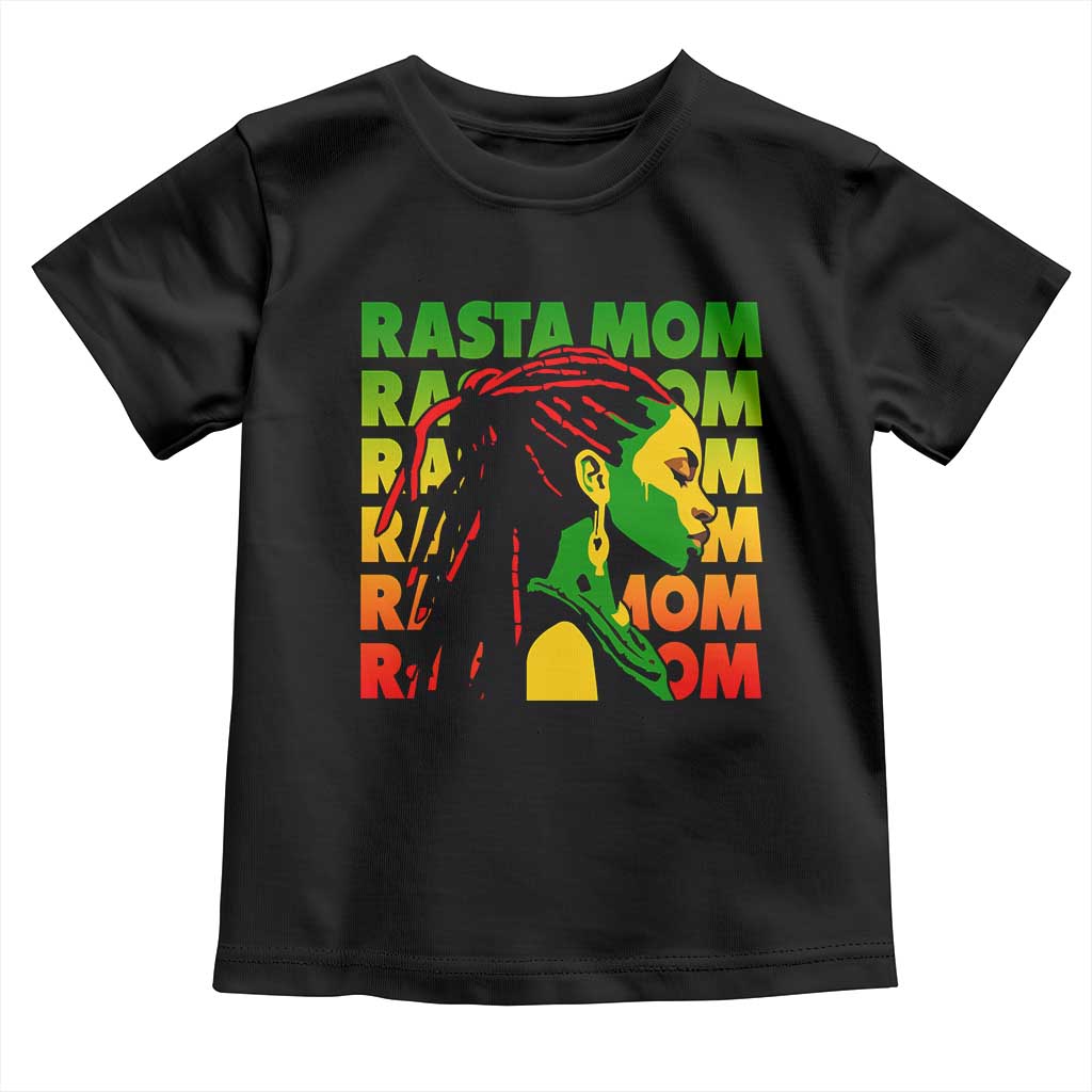 Rasta Mom Toddler T Shirt Jamaican Black Girls Flag Dreadlocks TS11 Black Print Your Wear