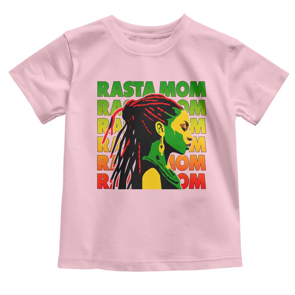 Rasta Mom Toddler T Shirt Jamaican Black Girls Flag Dreadlocks TS11 Light Pink Print Your Wear