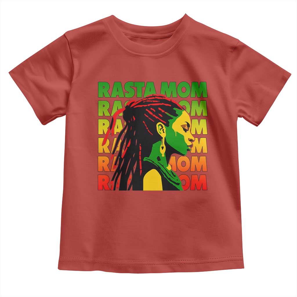 Rasta Mom Toddler T Shirt Jamaican Black Girls Flag Dreadlocks TS11 Red Print Your Wear