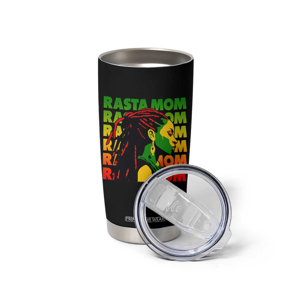 Rasta Mom Tumbler Cup Jamaican Black Girls Flag Dreadlocks TS11 Print Your Wear