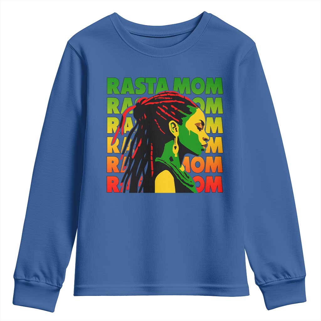 Rasta Mom Youth Sweatshirt Jamaican Black Girls Flag Dreadlocks TS11 Royal Blue Print Your Wear
