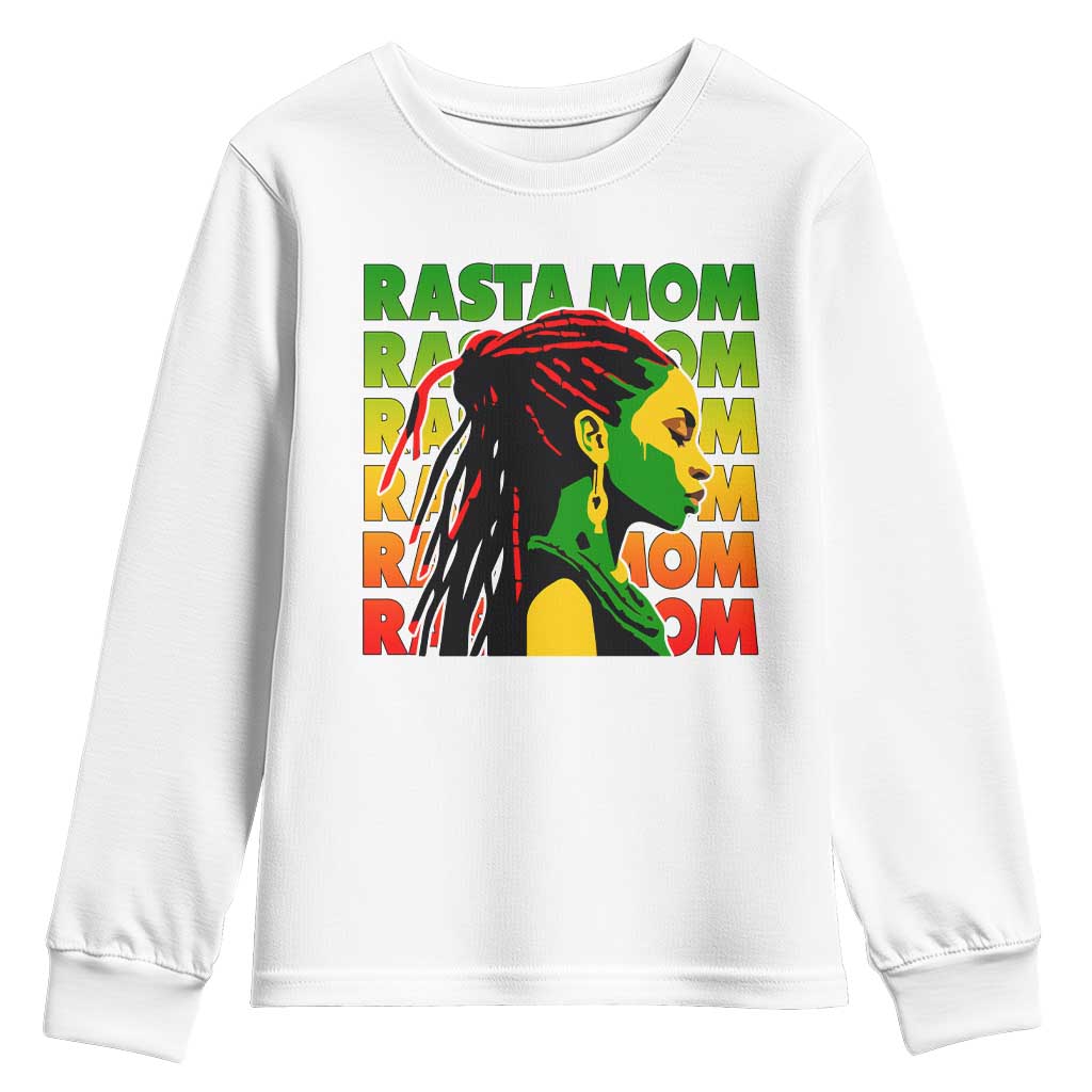 Rasta Mom Youth Sweatshirt Jamaican Black Girls Flag Dreadlocks TS11 White Print Your Wear