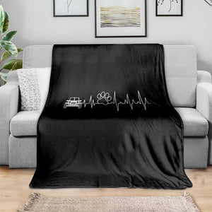 4x4 Off Road Car Riding Vintage Pet Paw Heartbeat Throw Blanket TS11 Print Your Wear