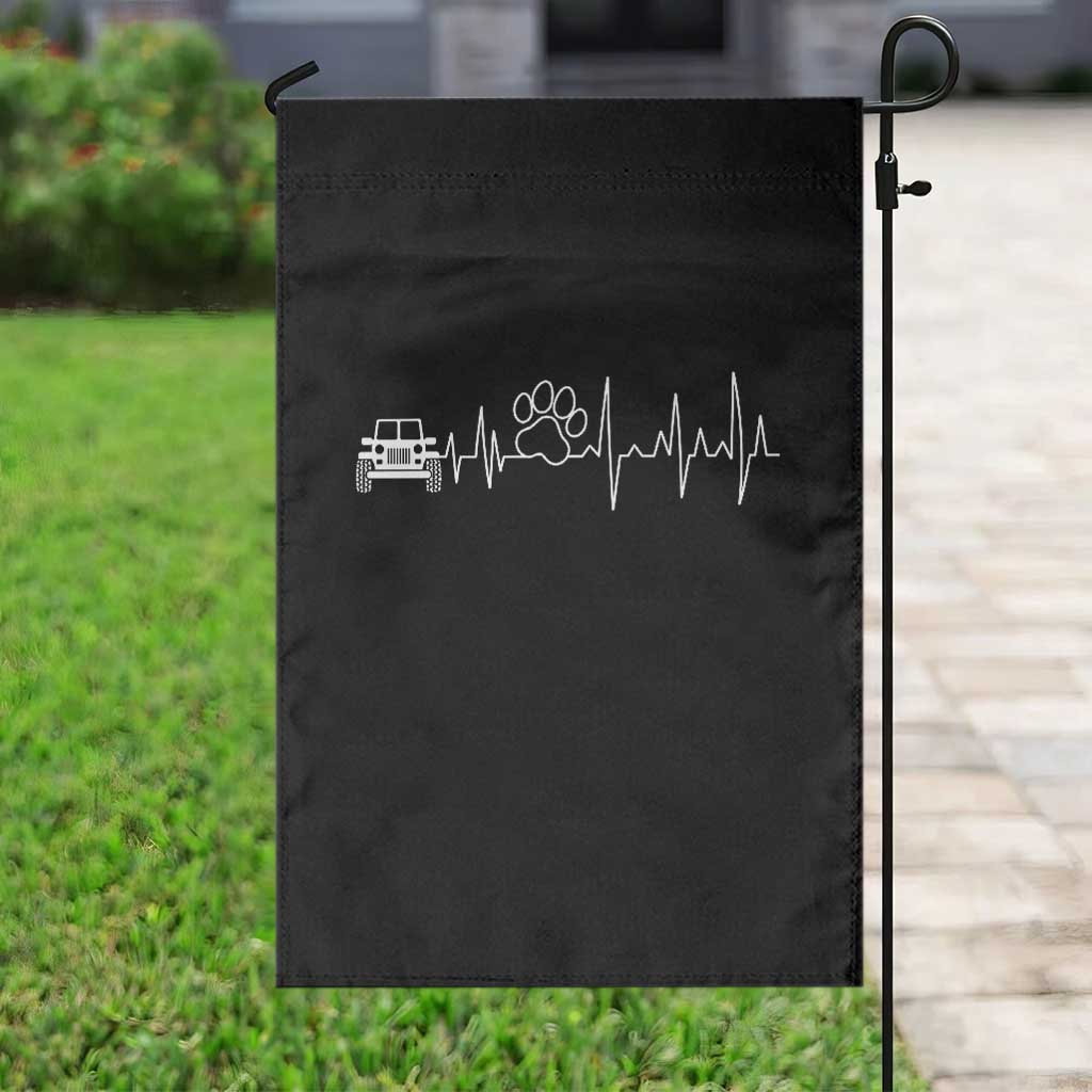 4x4 Off Road Car Riding Vintage Pet Paw Heartbeat Garden Flag TS11 Print Your Wear