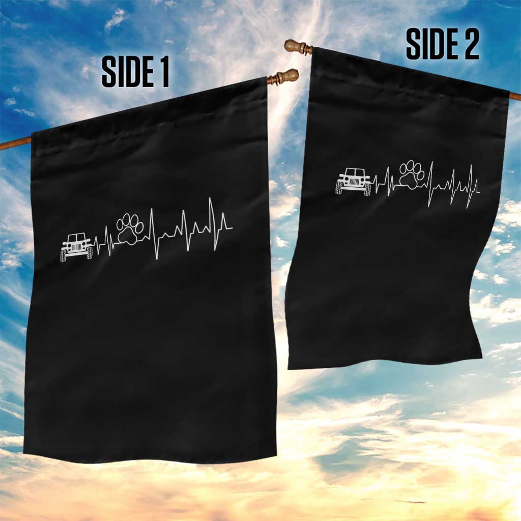4x4 Off Road Car Riding Vintage Pet Paw Heartbeat Garden Flag TS11 Print Your Wear