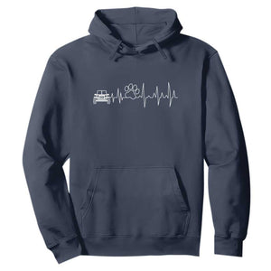4x4 Off Road Car Riding Vintage Pet Paw Heartbeat Hoodie TS11 Navy Print Your Wear