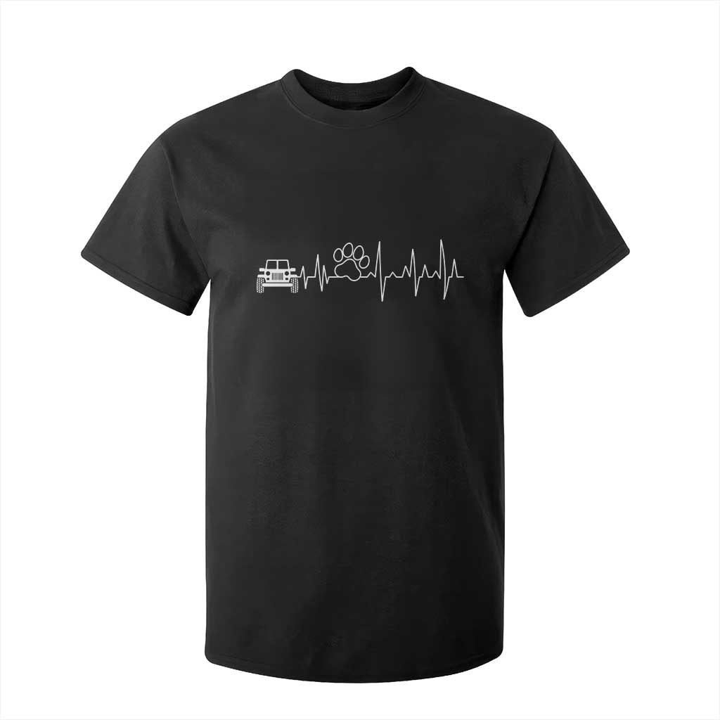 4x4 Off Road Car Riding Vintage Pet Paw Heartbeat T Shirt For Kid TS11 Black Print Your Wear