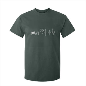 4x4 Off Road Car Riding Vintage Pet Paw Heartbeat T Shirt For Kid TS11 Dark Forest Green Print Your Wear