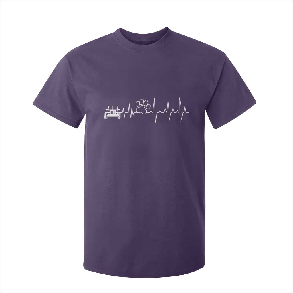 4x4 Off Road Car Riding Vintage Pet Paw Heartbeat T Shirt For Kid TS11 Purple Print Your Wear